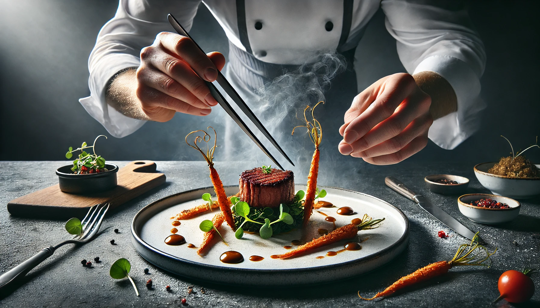 Microgreens en platos gourmet